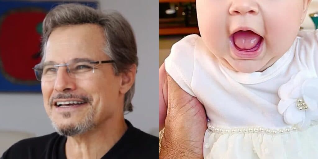 Loira e de olhos azuis, filha de Edson Celulari completa 1 ano e é a criança mais linda do Brasil