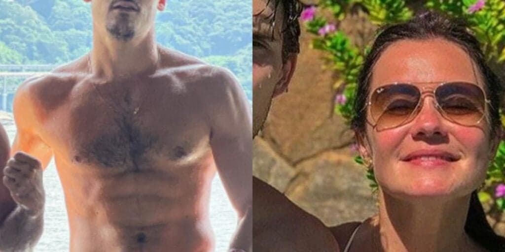 Nicolas Prattes e filho gato de Adriana Esteves surgem sem camisa e suados e provocam público: "Vontade"