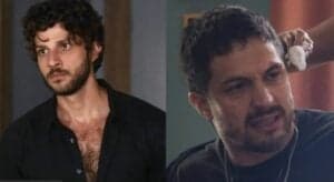 Travessia - Ari descobre que Oto é pai de Tonho e cai na porrada com o hacker (Foto: Reprodução / Globo) Travessia - Ari descobre que Oto é pai de Tonho e cai na porrada com o hacker (Foto: Reprodução / Globo)