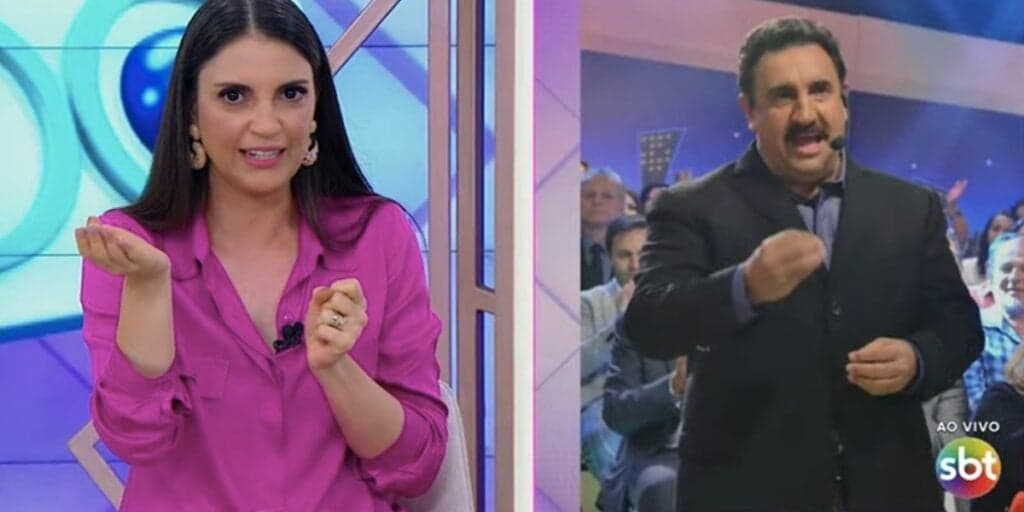 Ao vivo, Chris Flores, no SBT, recebe notícia de Ratinho e revela situação do apresentador: “Algo grave”