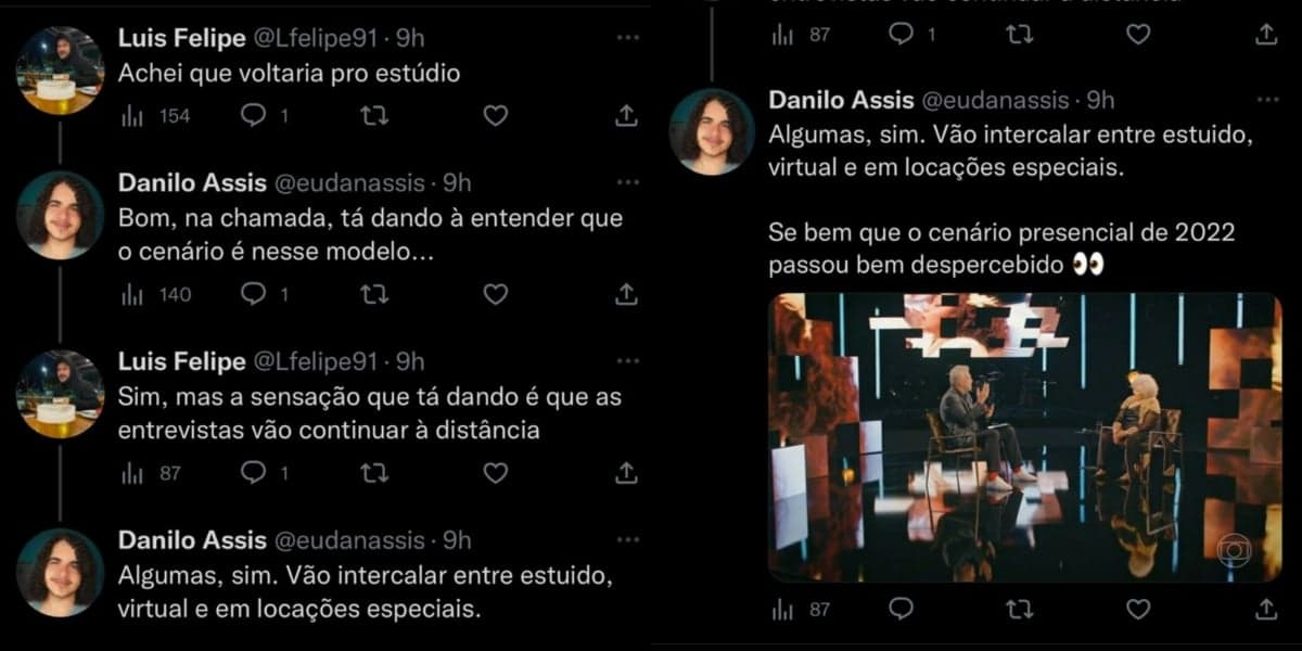 Público cogitou sobre volta de plateia ao "Conversa" (Foto: Reprodução/Twitter) Público cogitou sobre volta de plateia ao "Conversa" (Foto: Reprodução/Twitter)