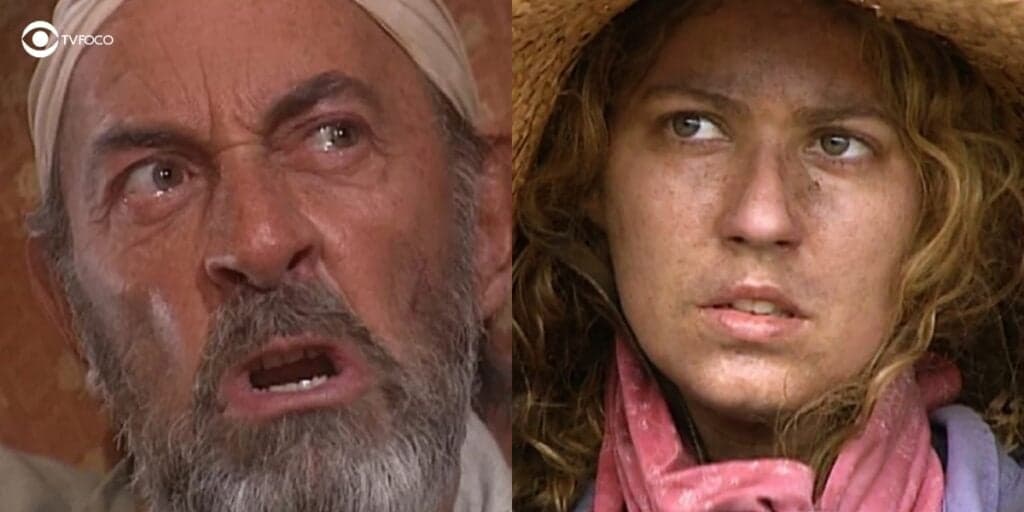 O Rei do Gado - Geremias é pisado em primeiro encontro com Luana como a legítima Marieta Berdinazzi