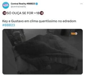 BBB23: Vaza áudio de sexo entre Key e Gustavo e pedido ousado de sister (Foto: Reprodução / Twitter) BBB23: Vaza áudio de sexo entre Key e Gustavo e pedido ousado de sister (Foto: Reprodução / Twitter)