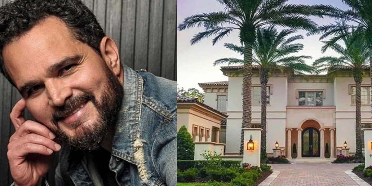 Com entrada de palácio e piscina poderosa, mansão de Luciano Camargo é o sonho de qualquer brasileiro (Foto: Montagem)
