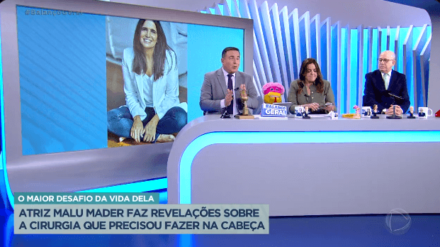 Fabíola Reipert, Gottino e Lombardi na bancada de "A Hora da Venenosa" trouxeram o caso da atriz Malu Mader (Foto Reprodução/Twitter)