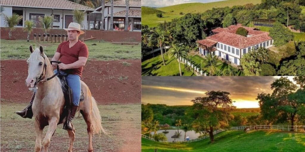 Avaliada em R$30 milhões, criação de gados e lago enorme: a fazenda absurda de Eduardo Costa