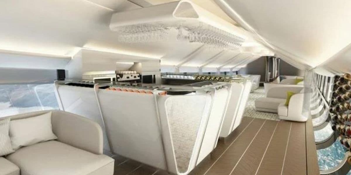 Maior avião do mundo conta com piso de vidro (Foto: Airlander)
