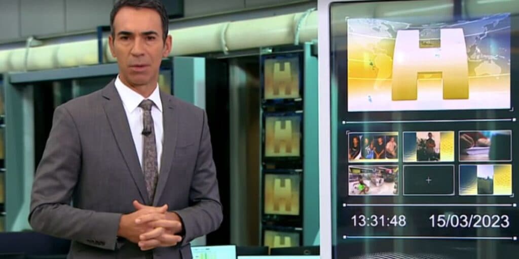 César Tralli fica indignado com notícia de última hora que recebe no JH e se revolta: "Vai entender"