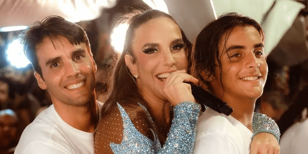 Ivete Sangalo ao lado do marido, Daniel Cady, e do filho, Marcelo (Foto: Reprodução/ Internet)