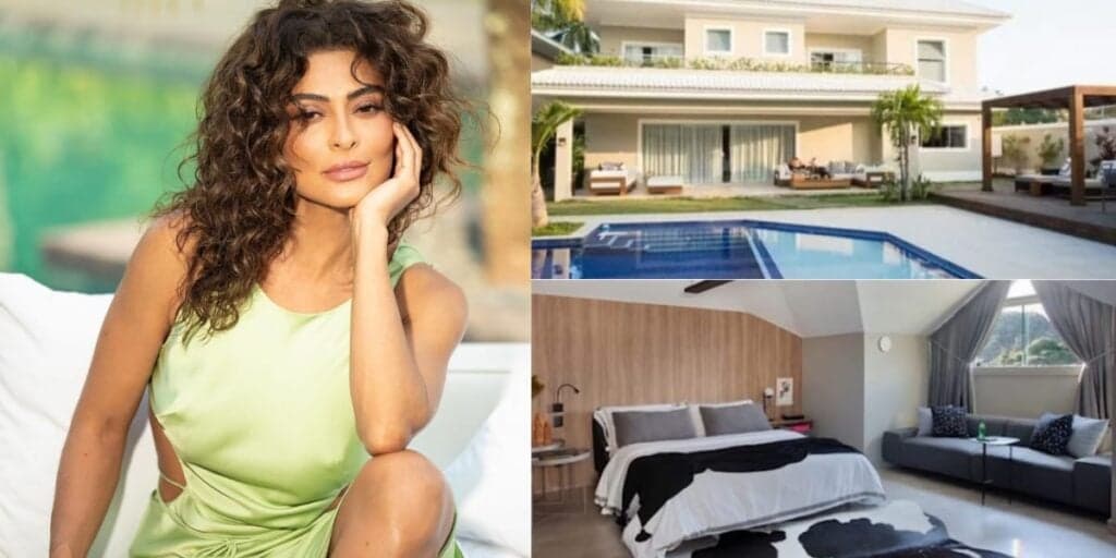 Estúdio particular, sótão enorme e piscina absurda: a linda mansão de Juliana Paes