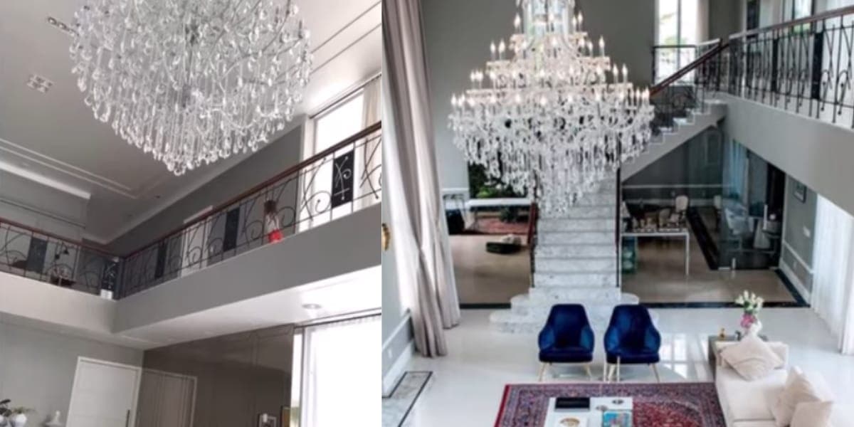 Sala de estar aconchegante e com espaço para os amigos e familiares (Reprodução: Youtube) Sala de estar aconchegante e com espaço para os amigos e familiares (Reprodução: Youtube)