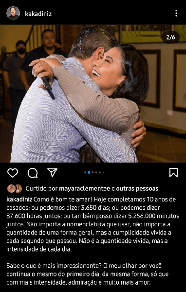 Publicação de Kaká Diniz, marido de Simone Mendes (Foto: Reprodução/ Instagram) Publicação de Kaká Diniz, marido de Simone Mendes (Foto: Reprodução/ Instagram)
