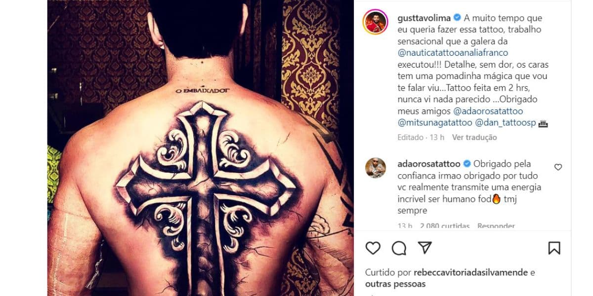 Tatuagem de Gusttavo Lima (Foto: Reprodução / Instagram)