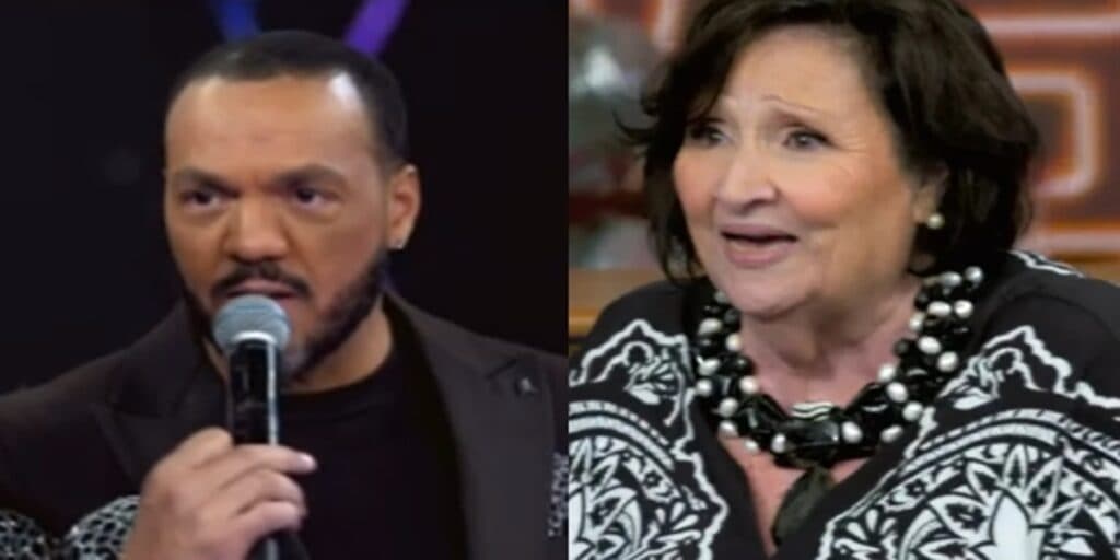 Belo afronta colega no Domingão, dá recado na cara de Dona Déa, diz que vai derrubar e Huck se silencia