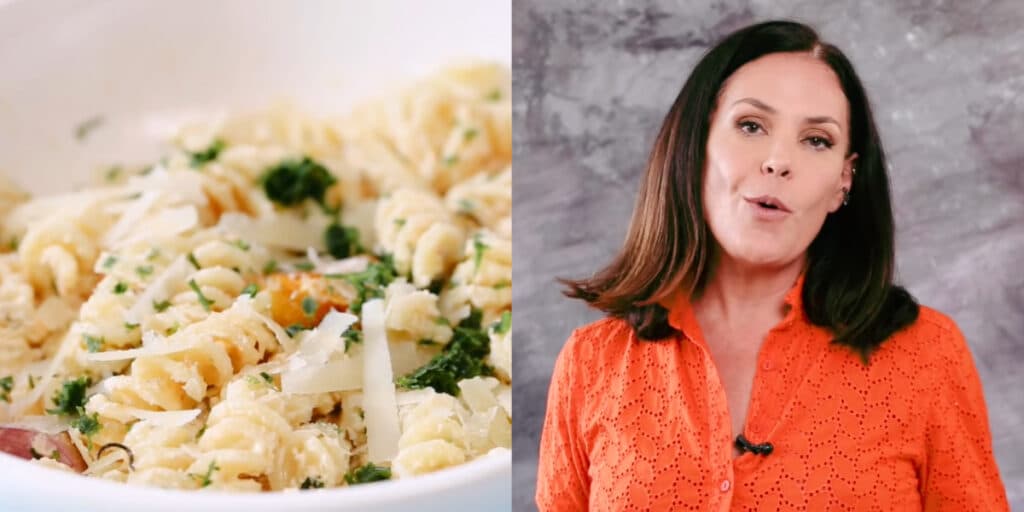 Macarrão delicioso, prático e chique com tomate cereja e muito queijo da Carolina Ferraz