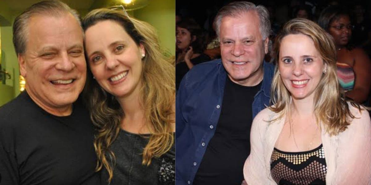 Chico Pinheiro e a esposa Leda Rielli nos raros momentos em que surgem juntos em frente as câmeras (Reprodução: Montagem TV Foco)