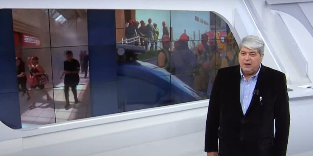 Datena abre programa às pressas com cenas atormentadoras de desabamento e faz o Brasil parar