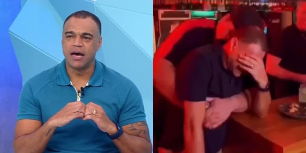 Denílson surge 'chorando' em vídeo e fala sobre aguentar situação com comentarista no Jogo Aberto