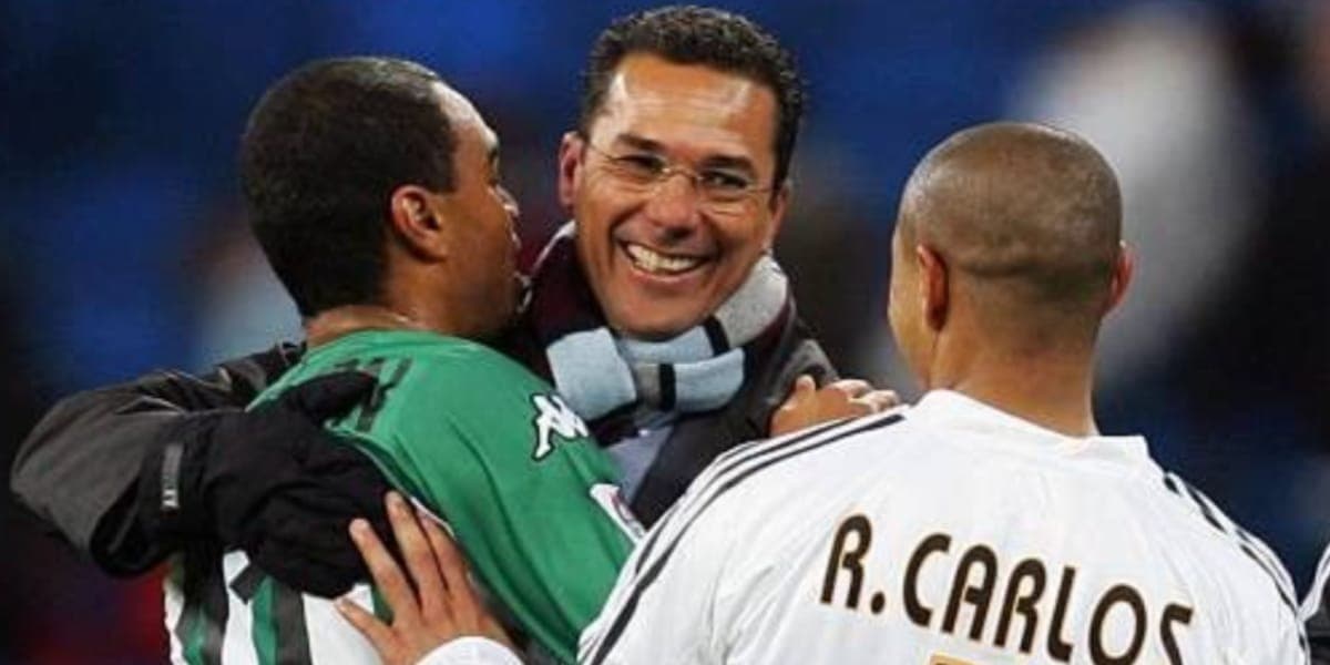 Jogador e técnico se reencontrando na Europa (Reprodução: ESPN) Jogador e técnico se reencontrando na Europa (Reprodução: ESPN)