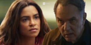 Brisa e Guerra em Travessia (Foto: Reprodução / Globo / Montagem TV Foco) Brisa e Guerra em Travessia (Foto: Reprodução / Globo / Montagem TV Foco)