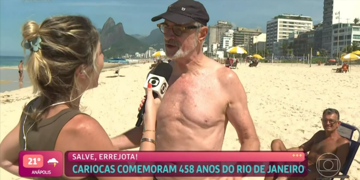 Marcos Caruso surgiu com o namorado no "Mais Você" (Foto: Reprodução/TV Globo)