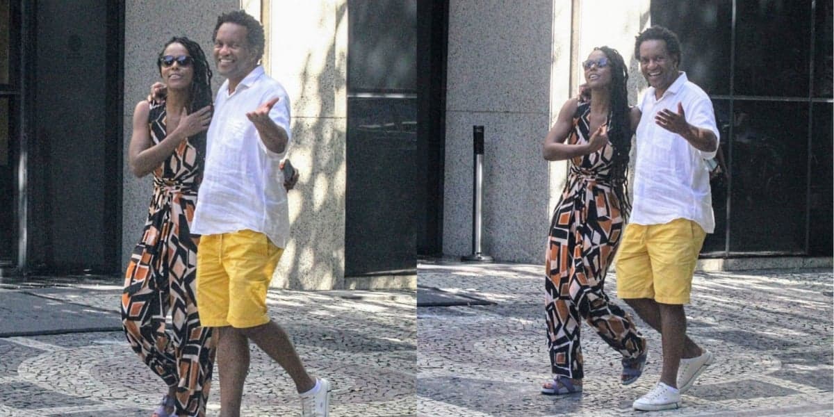 Maju Coutinho em folga do "Fantástico", da Globo, com o marido (Foto: Dan Delmiro/AgNews)
