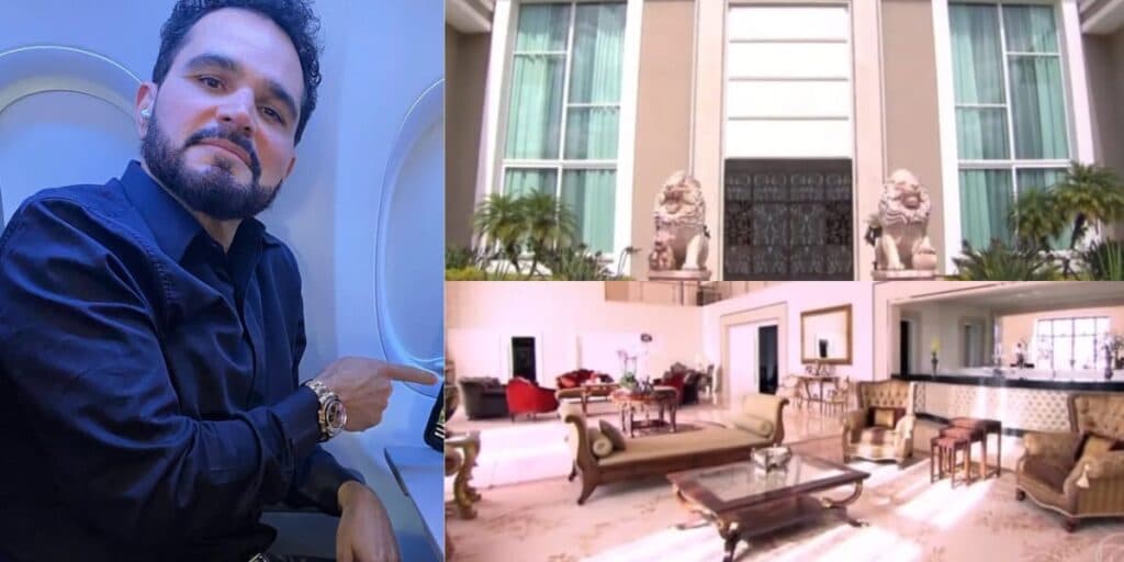 Lustre de luxo, piscina absurda e móveis dignos da realeza: a mansão faraônica de Luciano Camargo