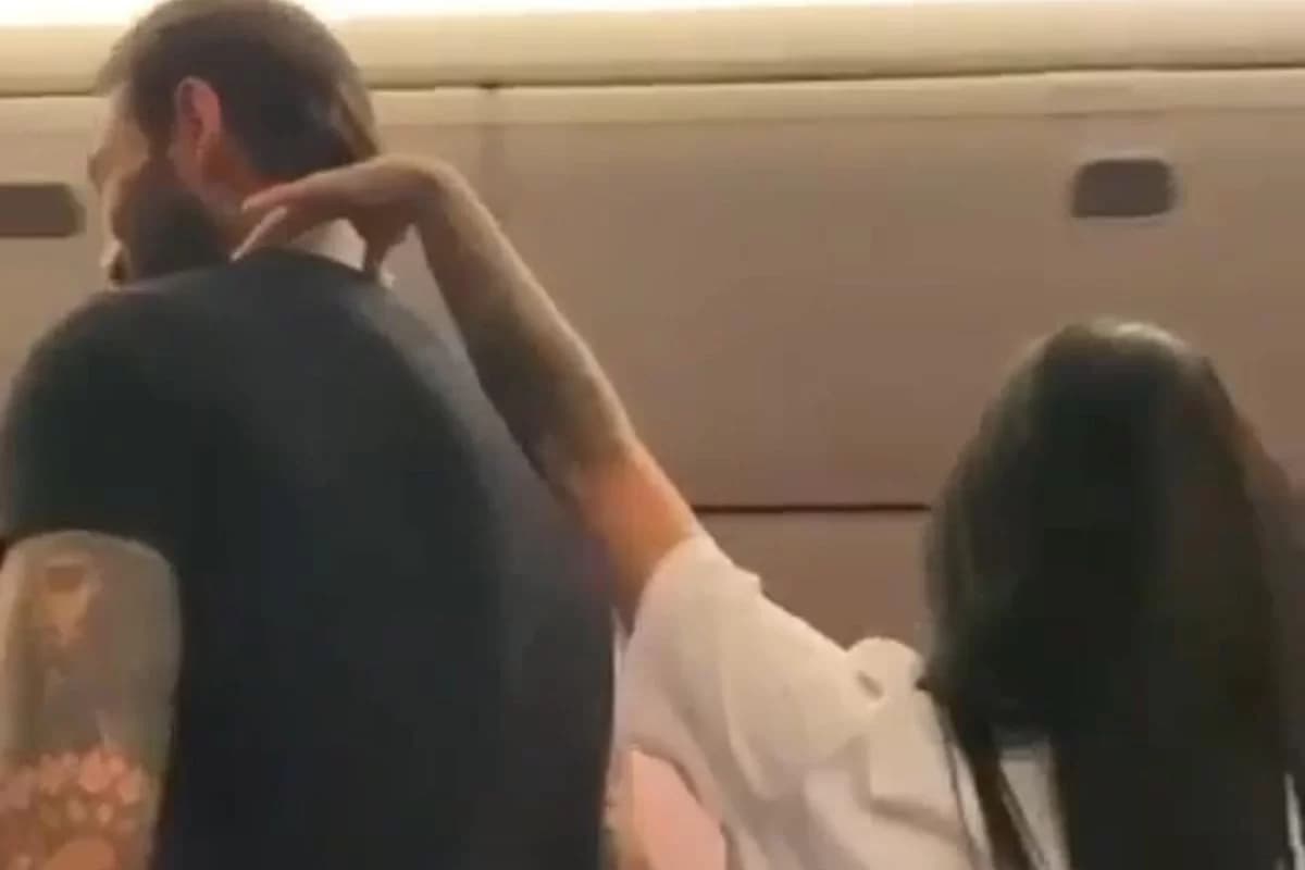 Mirella e Lucas Lucco durante voo (Foto: Reprodução)