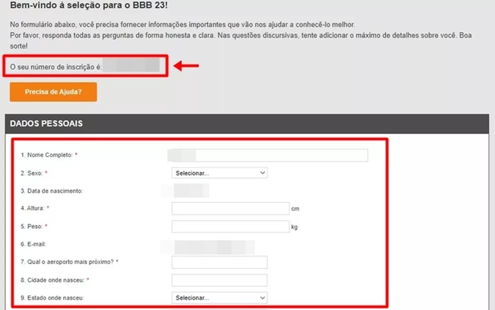 Número de inscrição do BBB já existe a partir daqui (Foto: Reprodução/Techtudo)