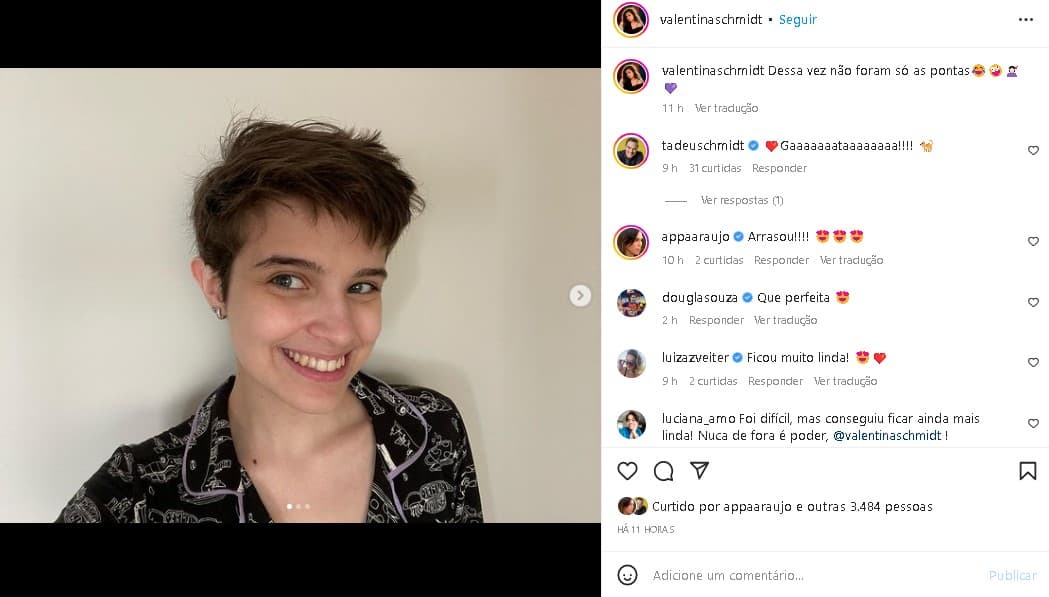 Filha de Tadeu Schmidt mudou visual (Foto: Reprodução/ Instagram)