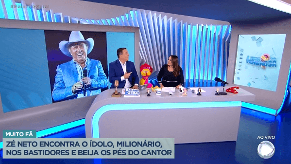 Fabíola Reipert e Gottino na bancada da Hora da Venenosa (Foto Reprodução/Internet)