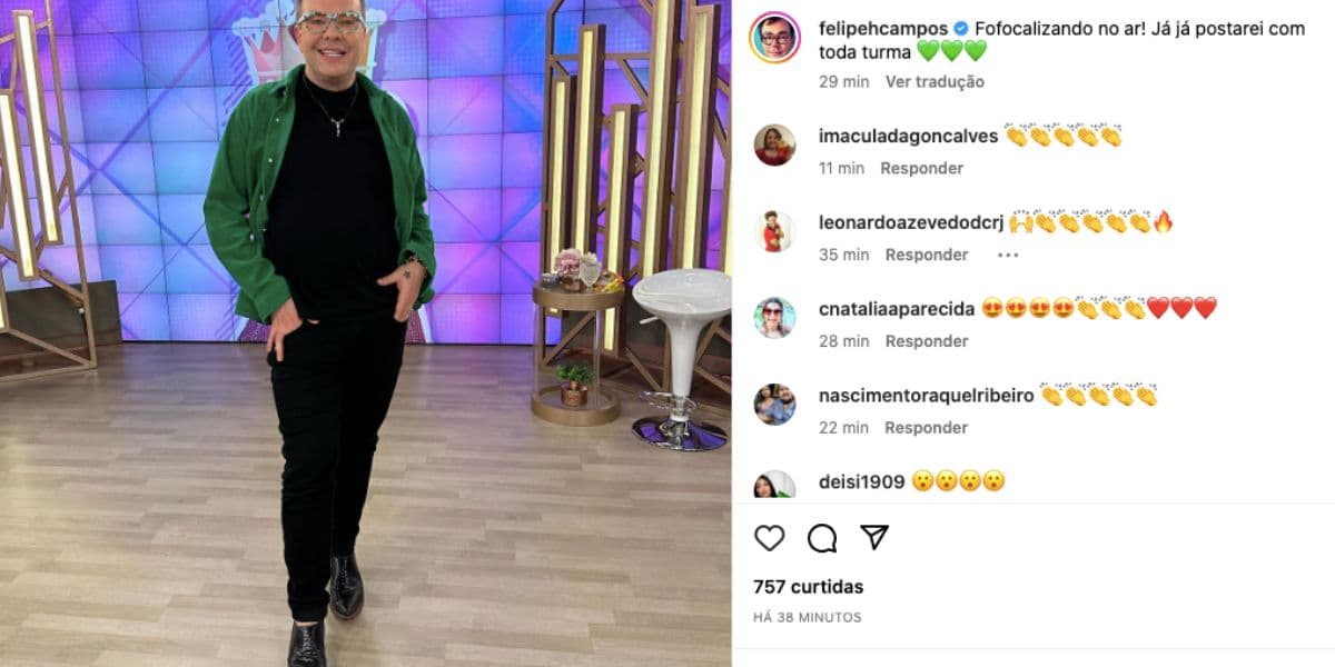 Felipeh Campos no Fofocalizando do SBT (Foto: Reprodução / Instagram) 
