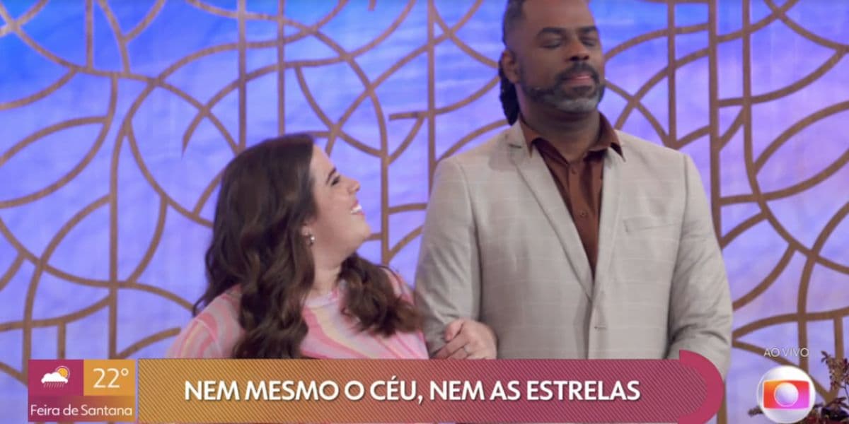 Manoel Soares e Tati Machado no Encontro (Foto: Reprodução / Globo)