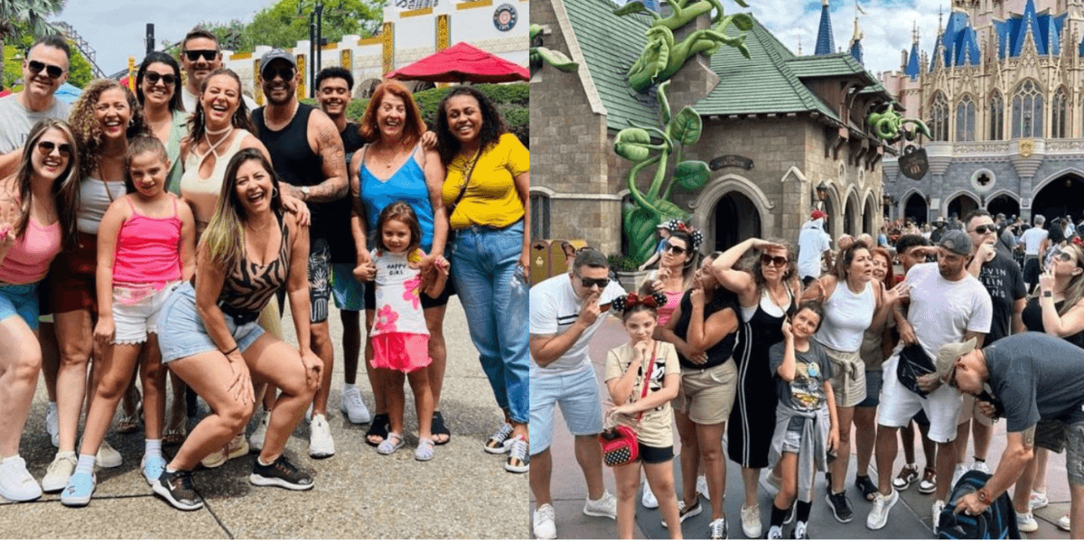 Família do cantor reunida na viagem (Reprodução/Montagem-Tv Foco)