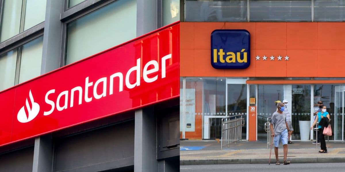 Fachada do banco Santander e Itaú (Fotos: Reproduções / internet) Fachada do banco Santander e Itaú (Fotos: Reproduções / internet)