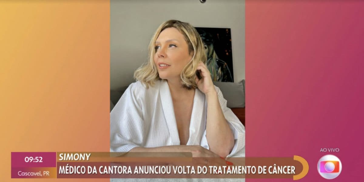 Simony vira notícia no Encontro (Foto: Reprodução / Globo)