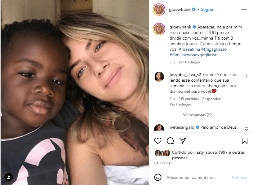 Gio Ewbank ao lado da filha - Foto: Reprodução/Instagram Gio Ewbank ao lado da filha - Foto: Reprodução/Instagram