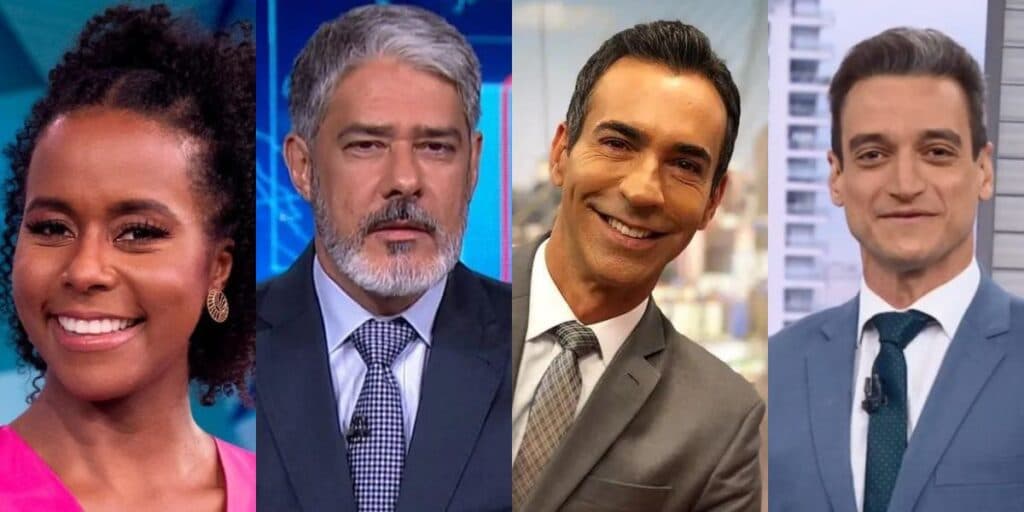 Maju de top, Bonner e Tiago Scheuer de sunga e os pernões de Tralli: Âncoras como você nunca viu