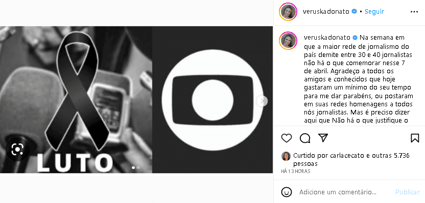 Ex-apresentadora da Globo detonou onda de demissões do canal 