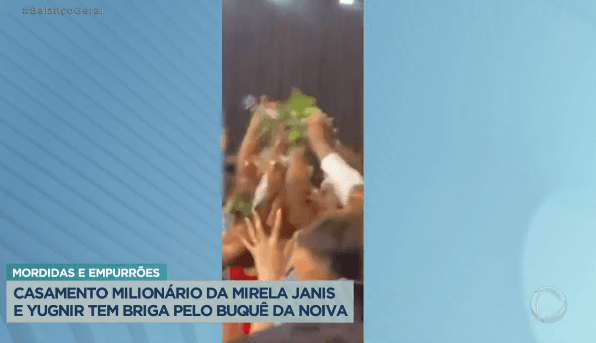 Buquê do casamento de Mirela Janis e ex de Marília Mendonça ficou destruído (Foto Reprodução/PlayPlus)