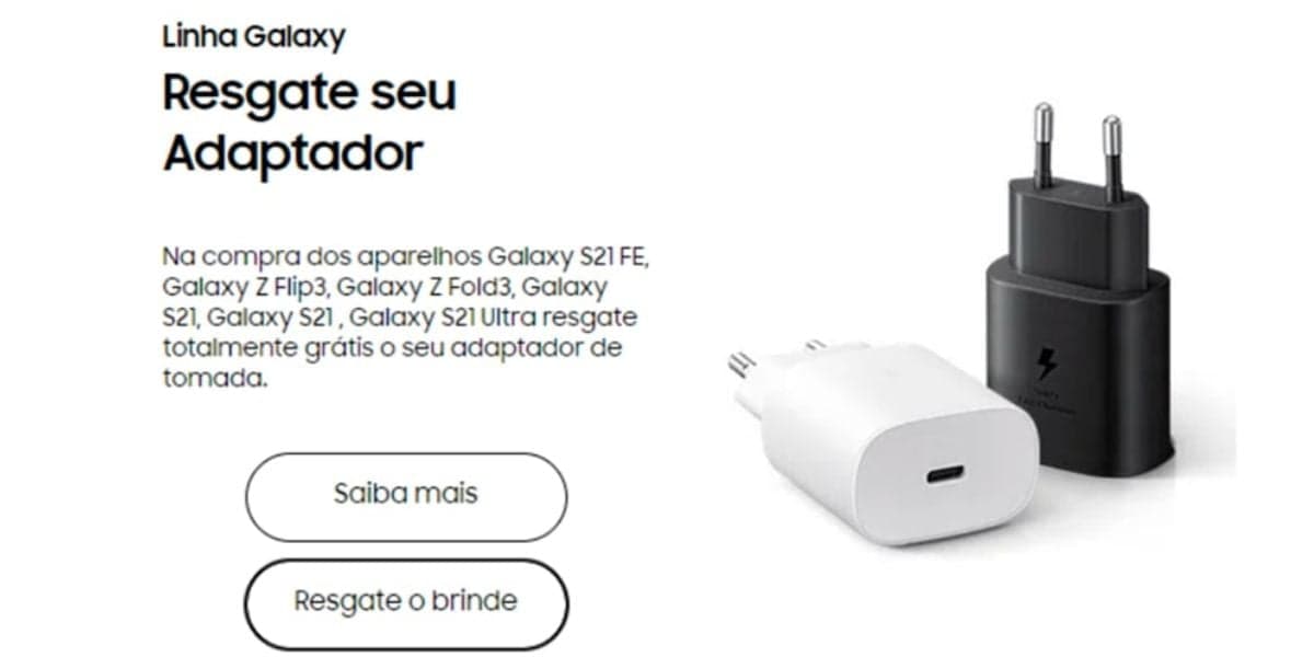 Benefício da Samsung possibilita clientes a terem carregador (Foto: Reprodução / Internet) 