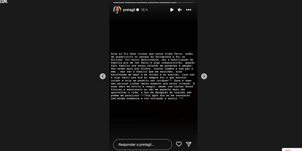 Preta Gil faz desabafo (Foto: Reprodução / Instagram) 