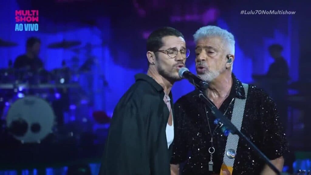 José Loreto ao lado de Lulu Santos (Foto: Reprodução, Globo)
