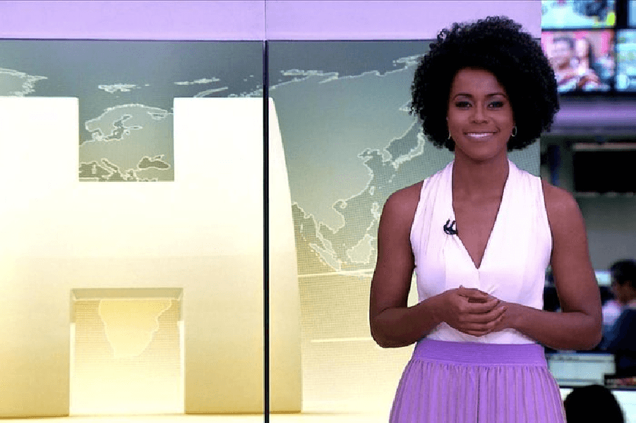 Maju Coutinho sob comando do 'JH' na Globo (Foto: Reprodução/ Internet)