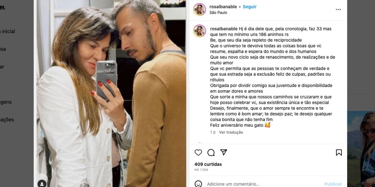 Rosalba Nable e Bruno Shina (Foto: Reprodução / Instagram) 