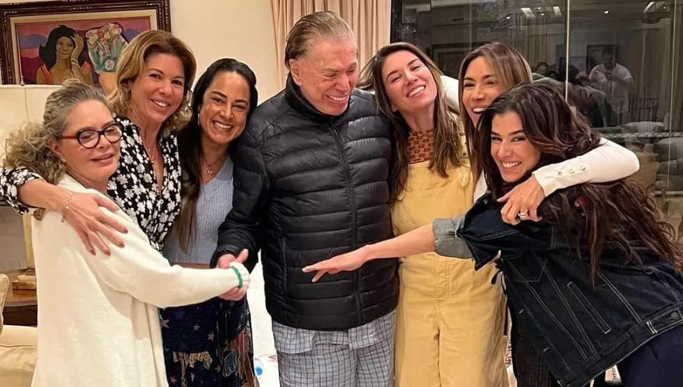 Silvio Santos e suas filhas - Foto Reprodução Internet
