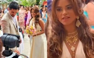 Oto (Romulo Estrela) se casa com Brisa (Lucy Alves) na última cena do capítulo final de Travessia (Foto: Reprodução / Globo)