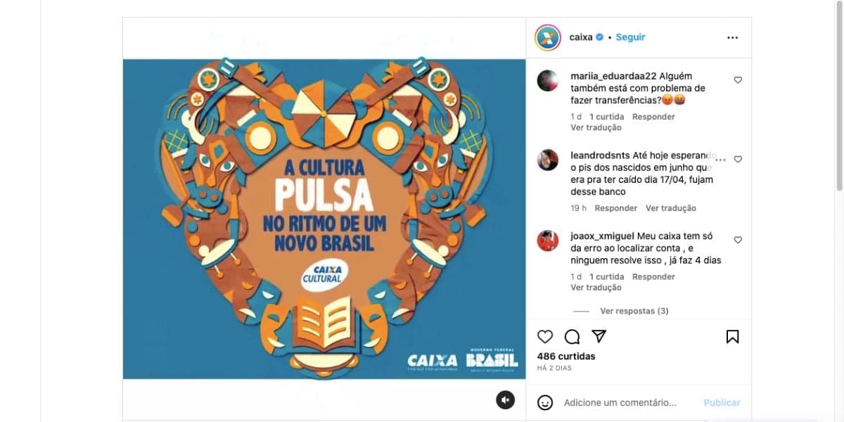 Clientes detonam instabilidade de aplicativo da Caixa (Foto: Reprodução / Instagram) 