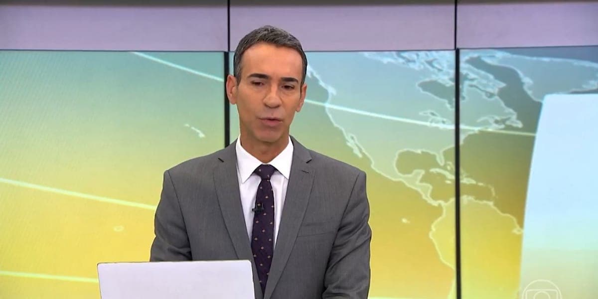 César Tralli nos estúdios do jornal hoje (Reprodução: Globo)