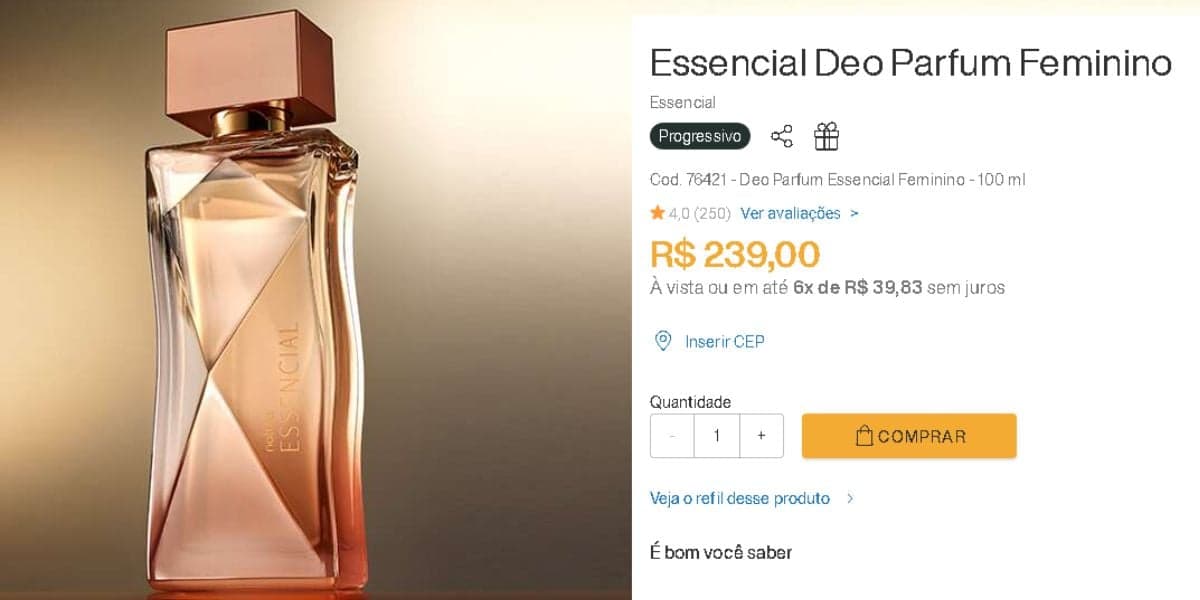 Essencial Eau de Parfum da Natura (Reprodução - Natura)